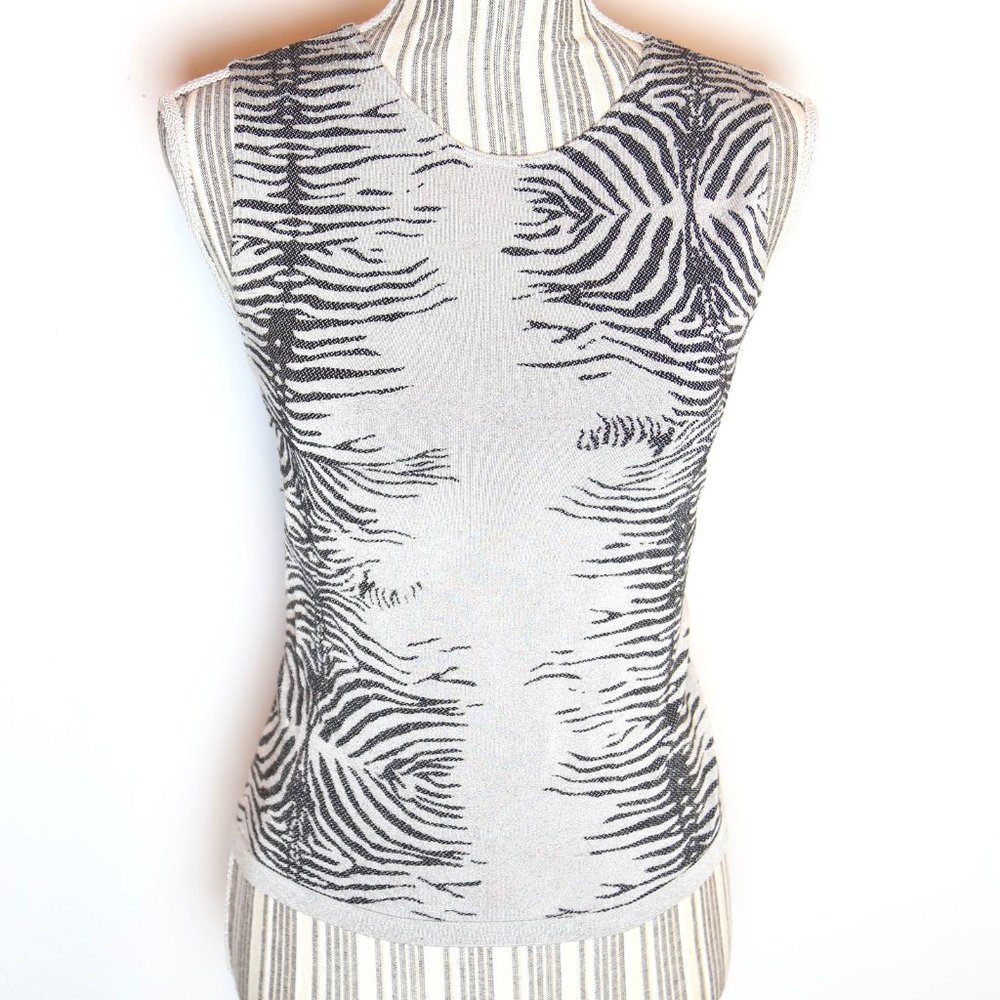 Ribbed Spandex Animal Print Crop Tank Top